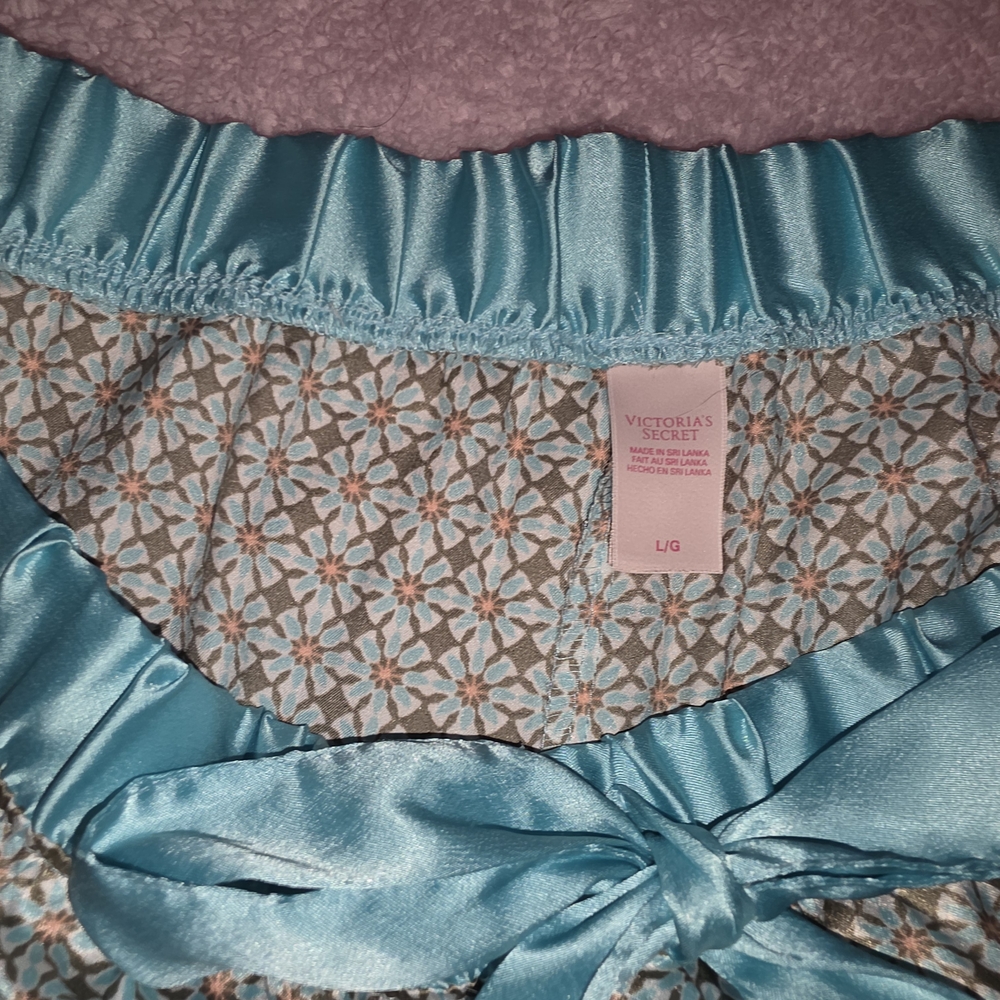 Victoria's Secret Aqua Satin Pajama Shorts